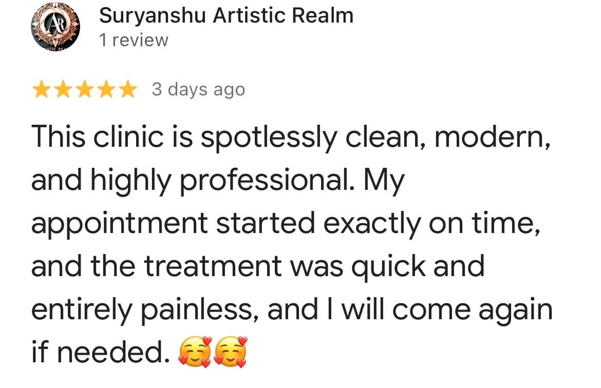 Google review from Suryanshu Artistic Realm